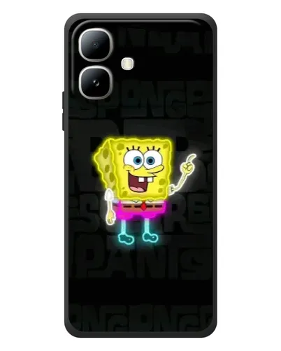 Чехол для Infinix Smart 20 с картинкой «Неоновый Губка Боб»