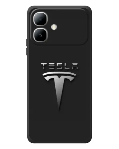 Чехол для Infinix Smart 20 с картинкой «Стальной логотип Tesla» Чехол для Infinix Smart 20 с картинкой «Стальной логотип Tesla»