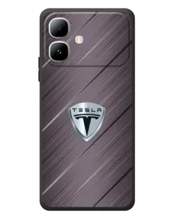 Чехол для Infinix Smart 20 с картинкой «Металлическая текстура Tesla»