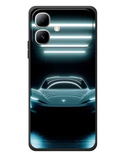 Чехол для Infinix Smart 20 с картинкой «Tesla в неоне»