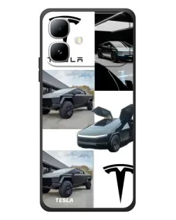 Чехол для Infinix Smart 20 с картинкой «Коллаж Cybertruck Tesla»