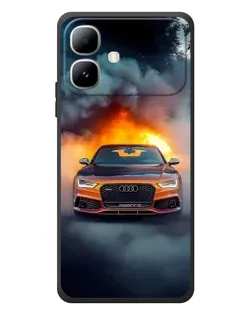 Чехол для Infinix Smart 20 с картинкой «Audi в огненном дыму»