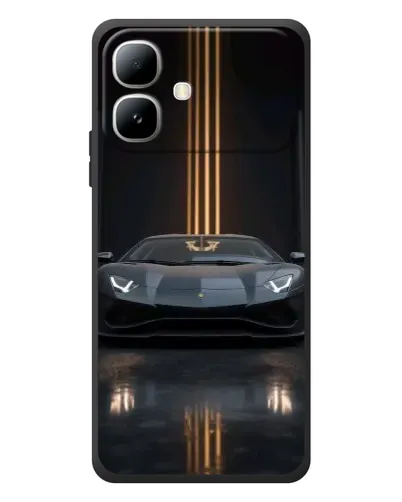 Чехол для Infinix Smart 20 с картинкой «Lamborghini золотые линии»
