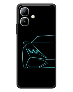 Чехол для Infinix Smart 20 с картинкой «Голубой силуэт Lamborghini»