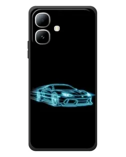 Чехол для Infinix Smart 20 с картинкой «Неоновый контур Lamborghini»