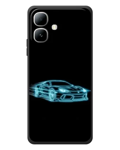 Чехол для Infinix Smart 20 с картинкой «Неоновый контур Lamborghini»