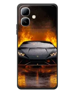 Чехол для Infinix Smart 20 с картинкой «Lamborghini в огне»