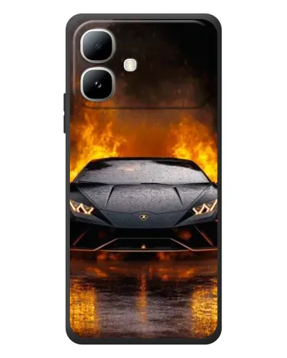 Чехол для Infinix Smart 20 с картинкой «Lamborghini в огне»