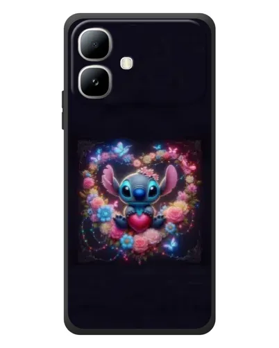 Чехол для Infinix Smart 20 с картинкой «Stitch в цветах»