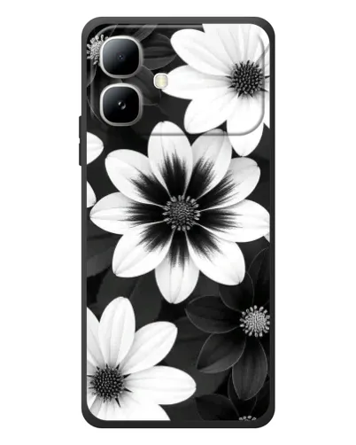 Чехол для Infinix Smart 20 с картинкой «Монохромные астры»