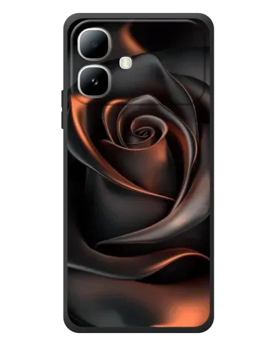 Чехол для Infinix Smart 20 с картинкой «Шелковая черная роза»
