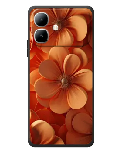 Чехол для Infinix Smart 20 с картинкой «Оранжевый макро цветок»