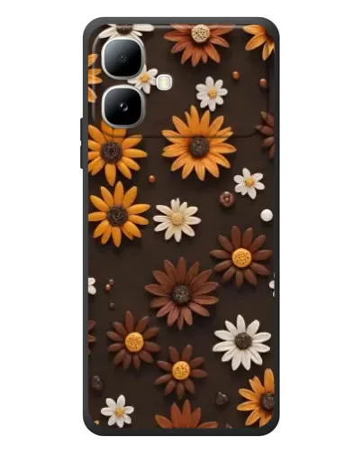 Чехол для Infinix Smart 20 с картинкой «Узор из маленьких подсолнухов»