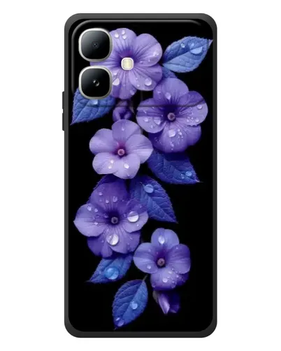 Чехол для Infinix Smart 20 с картинкой «Фиолетовые цветы с росою»