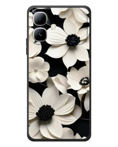 Чехол для Infinix Smart 20 с картинкой «Объемные белые цветы»