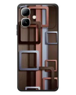 Чохол для Infinix Smart 20 з картинкою «Коричневі об'ємні квадрати»