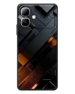 Чехол для Infinix Smart 20 с картинкой «Черные геометрические блоки»