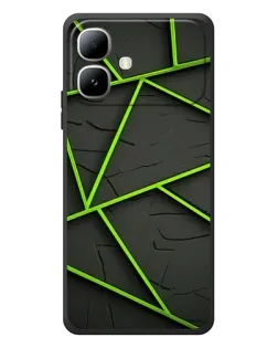 Чехол для Infinix Smart 20 с картинкой «Зеленые геометрические линии»