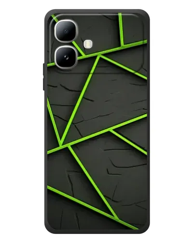 Чехол для Infinix Smart 20 с картинкой «Зеленые геометрические линии» Чехол для Infinix Smart 20 с картинкой «Зеленые геометрические линии»