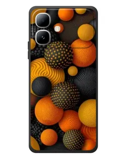 Чехол для Infinix Smart 20 с картинкой «Объемные оранжевые сферы»
