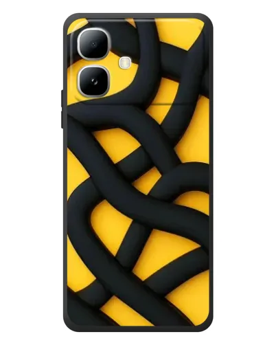 Чехол для Infinix Smart 20 с картинкой «Черное желтое переплетение» Чехол для Infinix Smart 20 с картинкой «Черное желтое переплетение»
