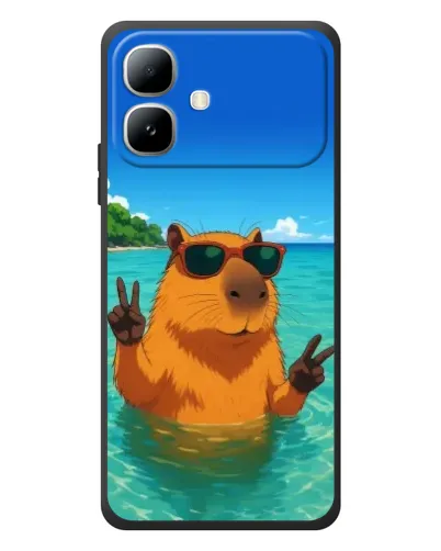 Чехол для Infinix Smart 20 с картинкой «Морская капибара»