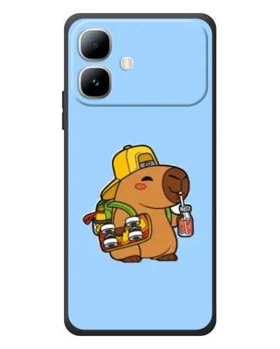 Чехол для Infinix Smart 20 с картинкой «Капибара на скейте»
