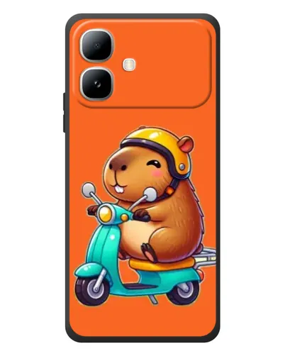 Чехол для Infinix Smart 20 с картинкой «Капибара на скутере»