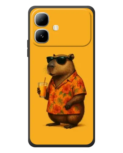 Чехол для Infinix Smart 20 с картинкой «Капибара на отдыхе»