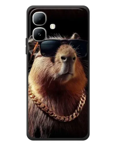 Чехол для Infinix Smart 20 с картинкой «Капибара золотая цепь»