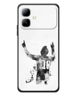 Чохол для Infinix Smart 20 з картинкою «Чорно-білий силует Мессі»