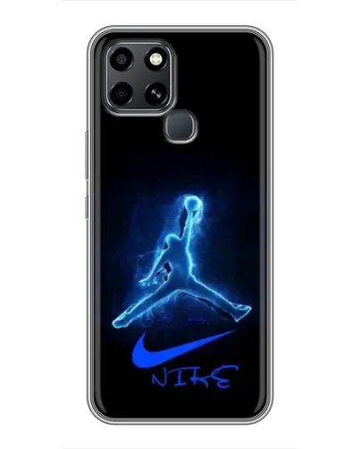 Чехол для Infinix Smart 6 с картинкой «Jordan Neon Blue»