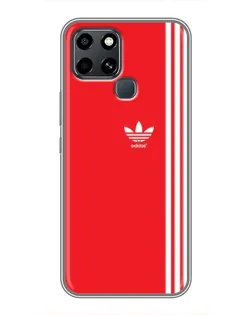 Чехол для Infinix Smart 6 с картинкой «Красный минимализм Adidas»