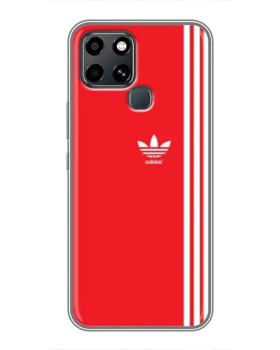 Чехол для Infinix Smart 6 с картинкой «Красный минимализм Adidas»