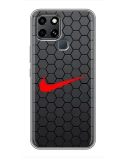 Чехол для Infinix Smart 6 с картинкой «Nike — карбоновая сетка»