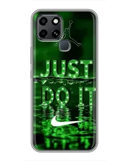 Чехол для Infinix Smart 6 с картинкой «Зеленый неоновый Nike»