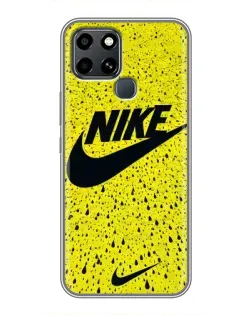 Чехол для Infinix Smart 6 с картинкой «Желтый текстурный Nike»