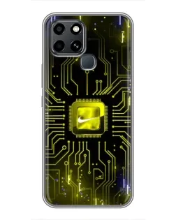 Чехол для Infinix Smart 6 с картинкой «Nike — золотая искра»