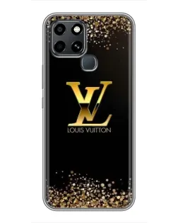 Чехол для Infinix Smart 6 с картинкой «LV — золотые искры»