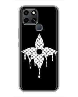 Чехол для Infinix Smart 6 с картинкой «Цветочная монограмма»
