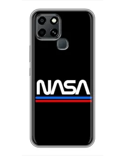 Чехол для Infinix Smart 6 с картинкой «NASA — классика Red Blue»