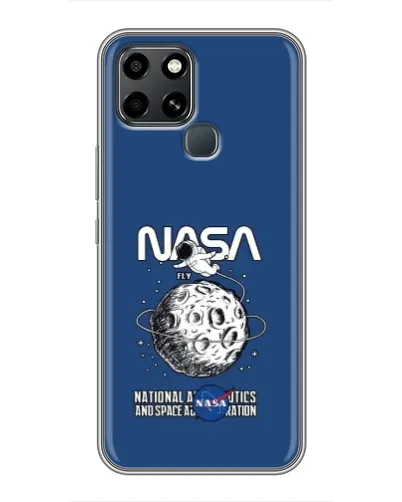 Чехол для Infinix Smart 6 с картинкой «NASA — лунная миссия»