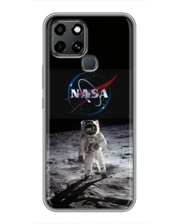 Чехол для Infinix Smart 6 с картинкой «Астронавт на Луне»