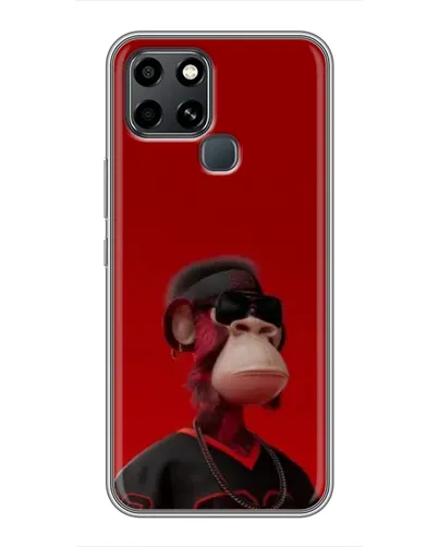 Чехол для Infinix Smart 6 с картинкой «Bored Ape в красном»