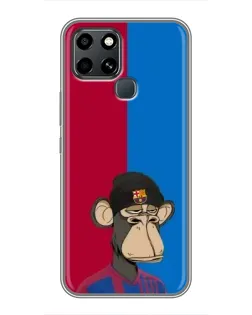 Чехол для Infinix Smart 6 с картинкой «Bored Ape — фанат Барсы»
