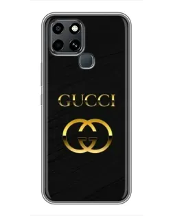 Чехол для Infinix Smart 6 с картинкой «Золотой логотип Gucci»