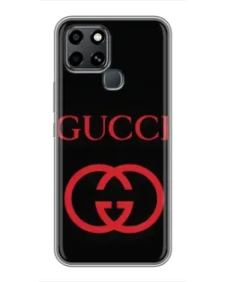 Чехол для Infinix Smart 6 с картинкой «Gucci — красный логотип»