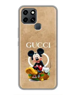 Чехол для Infinix Smart 6 с картинкой «Микки Маус Gucci — крафт»