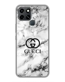 Чехол для Infinix Smart 6 с картинкой «Gucci — мраморный шик»