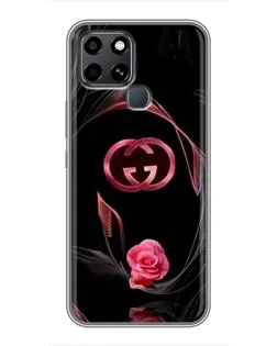 Чехол для Infinix Smart 6 с картинкой «Gucci — неоновая роза»